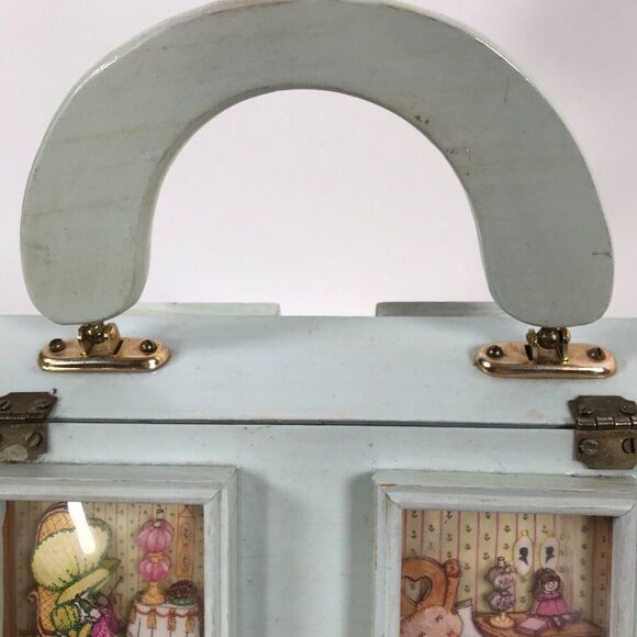 Vintage 1970s Holly Hobby Coquette Cottagecore Wooden Dollhouse Purse Handbag - Picture 9 of 11